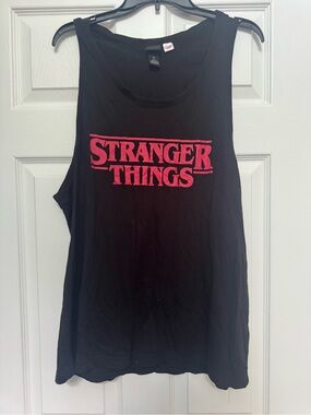 Stranger Things Black Graphic Tank Top